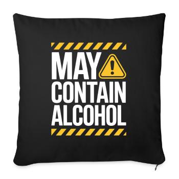 May Contain Alcohol Alkohol Mallorca Saufen JGA - Sofa pillowcase 17,3'' x 17,3'' (45 x 45 cm) - black - Front