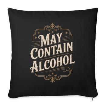 May Contain Alcohol Alkohol Mallorca Saufen JGA - Sofa pillowcase 17,3'' x 17,3'' (45 x 45 cm) - black - Front