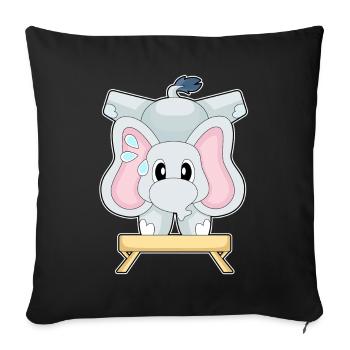 Gymnastique d’entraînement d’éléphants Fitness - Housse de coussin décorative 45 x 45 cm - noir - Devant