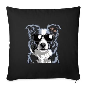 Border Collie - Housse de coussin décorative 45 x 45 cm - noir - Devant