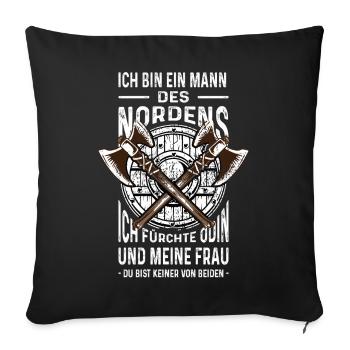 Je suis un homme du Nord Don viking - Housse de coussin décorative 45 x 45 cm - noir - Devant