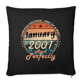 25e anniversaire Original janvier 2001 - Housse de coussin décorative 45 x 45 cm - noir - Devant
