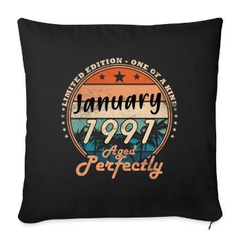 Légende du 35e anniversaire janvier 1991 - Housse de coussin décorative 45 x 45 cm - noir - Devant