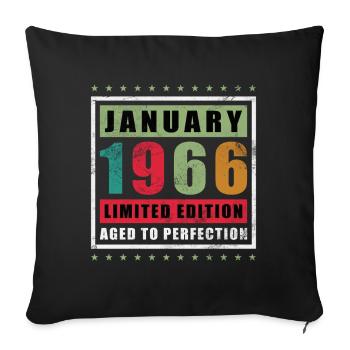 January 1966 Limited Edition Vintage - Sofa pillowcase 17,3'' x 17,3'' (45 x 45 cm) - black - Front