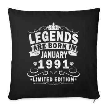 Légende du 35e anniversaire janvier 1991 - Housse de coussin décorative 45 x 45 cm - noir - Devant
