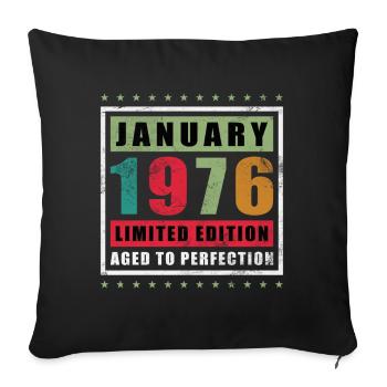 January 1976 Limited Edition - Sofa pillowcase 17,3'' x 17,3'' (45 x 45 cm) - black - Front
