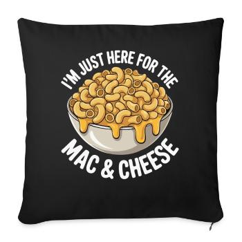 Fan de macaroni au fromage - Je suis juste là - Housse de coussin décorative 45 x 45 cm - noir - Devant