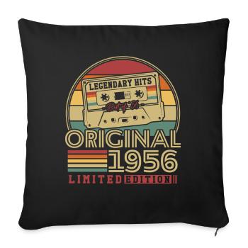Original 1956 Vintage Vintage Anniversaire Rétro - Housse de coussin décorative 45 x 45 cm - noir - Devant