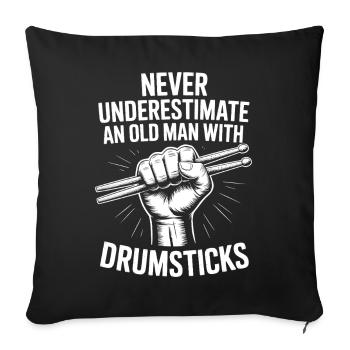 Drummer Saying Funny Drummer Gift - Sofa pillowcase 17,3'' x 17,3'' (45 x 45 cm) - black - Front
