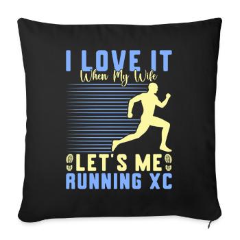 Funny XC Running Gift XC Runner Edition - Sofa pillowcase 17,3'' x 17,3'' (45 x 45 cm) - black - Front