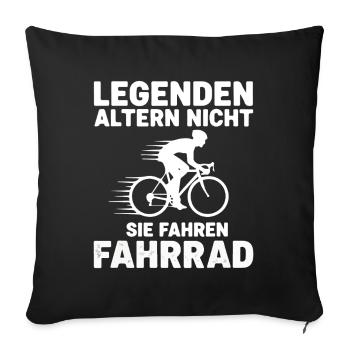 Les légendes ne vieillissent pas, elles font du vélo - Housse de coussin décorative 45 x 45 cm - noir - Devant