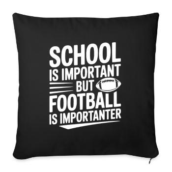 L’école est importante mais le football est plus important - Housse de coussin décorative 45 x 45 cm - noir - Devant