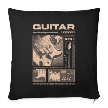 Guitariste Guitariste Rock Musicien streetwear - Housse de coussin décorative 45 x 45 cm - noir - Devant