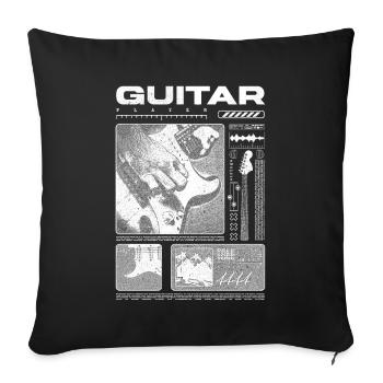 Guitar Player Rock Guitarist Streetwear Musician - Sofa pillowcase 17,3'' x 17,3'' (45 x 45 cm) - black - Front