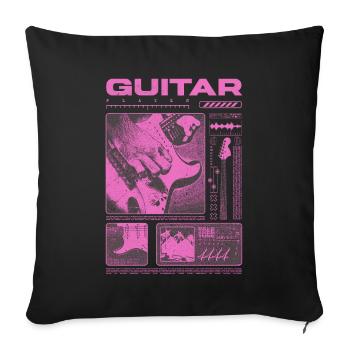 Guitariste Guitariste Rock Musicien streetwear - Housse de coussin décorative 45 x 45 cm - noir - Devant