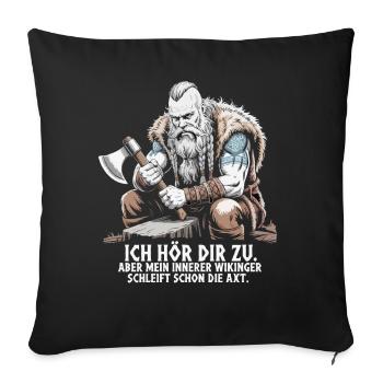 Viking Viking Legend Sailor Odin Raven Fighter - Sofa pillowcase 17,3'' x 17,3'' (45 x 45 cm) - black - Front