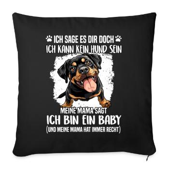 Propriétaire de Rottweiler T Mère de Rottweiler - Housse de coussin décorative 45 x 45 cm - noir - Devant