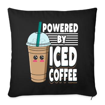 Graphique pastel de café glacé Kawaii mignon - Housse de coussin décorative 45 x 45 cm - noir - Devant
