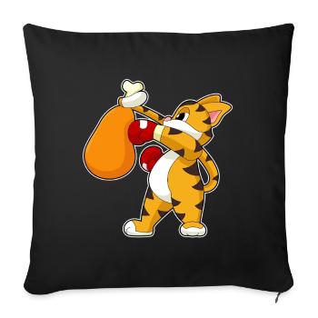 Tiger Boxer Boxsack Boxen - Sofakissenbezug 45 x 45 cm - Schwarz - Vorne
