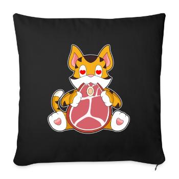 Viande de tigre - Housse de coussin décorative 45 x 45 cm - noir - Devant