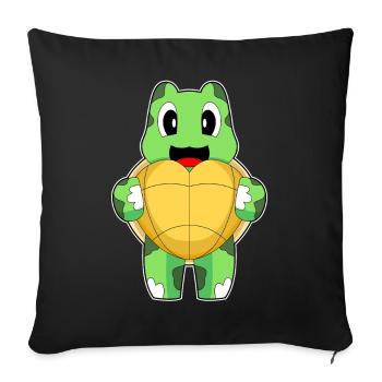Turtle Heart - Sofa pillowcase 17,3'' x 17,3'' (45 x 45 cm) - black - Front