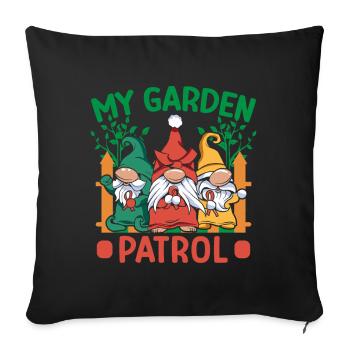 Costume de nain de jardin Mon nain de patrouille de jardin - Housse de coussin décorative 45 x 45 cm - noir - Devant