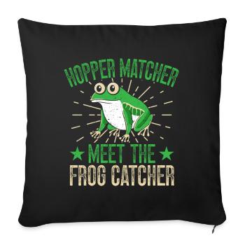 Frog Catcher Hopper Matcher Frog - Sofakissenbezug 45 x 45 cm - Schwarz - Vorne