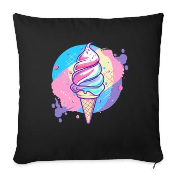 eiscreme - Sofa pillowcase 17,3'' x 17,3'' (45 x 45 cm) - black - Front