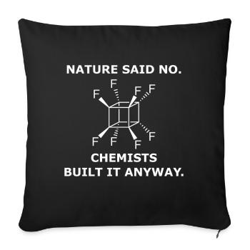 Molécule perfluoro-cubaine – Chimie Science - Housse de coussin décorative 45 x 45 cm - noir - Devant