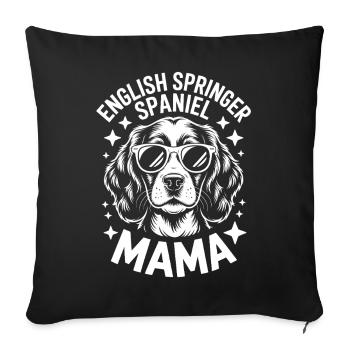 Cadeau pour chien : Dictions du Springer Spaniel anglais - Housse de coussin décorative 45 x 45 cm - noir - Devant