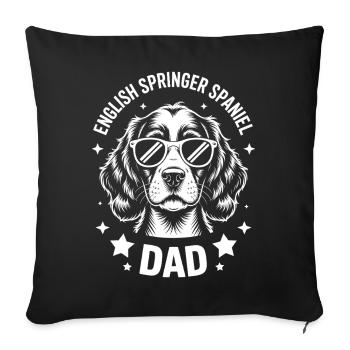 Cadeau pour chien : Dictions du Springer Spaniel anglais - Housse de coussin décorative 45 x 45 cm - noir - Devant