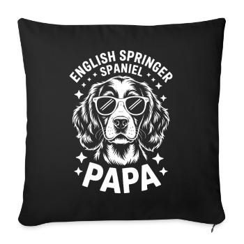 Cadeau pour chien : Dictions du Springer Spaniel anglais - Housse de coussin décorative 45 x 45 cm - noir - Devant