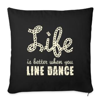 Line Dance Joie de vivre Rope Font - Sofa pillowcase 17,3'' x 17,3'' (45 x 45 cm) - black - Front