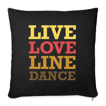 Danse en ligne live d’amour - Housse de coussin décorative 45 x 45 cm - noir - Devant
