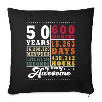 50th Anniversary Forty-fifth Birthday - Sofa pillowcase 17,3'' x 17,3'' (45 x 45 cm) - black - Front