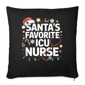 Santa ICU Pflegeheldin - Sofakissenbezug 45 x 45 cm - Schwarz - Vorne