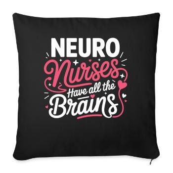NeuroNurse All Brains Design - Sofa pillowcase 17,3'' x 17,3'' (45 x 45 cm) - black - Front