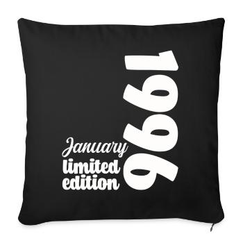 January 1996 Birthday Gift Vintage Retro - Sofa pillowcase 17,3'' x 17,3'' (45 x 45 cm) - black - Front