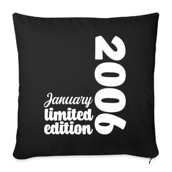 Janvier 2006 Anniversaire Cadeau Vintage Rétro - Housse de coussin décorative 45 x 45 cm - noir - Devant