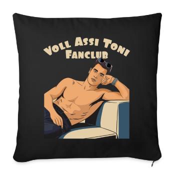 Toni's Fanclub - Sofakissenbezug 45 x 45 cm - Schwarz - Vorne
