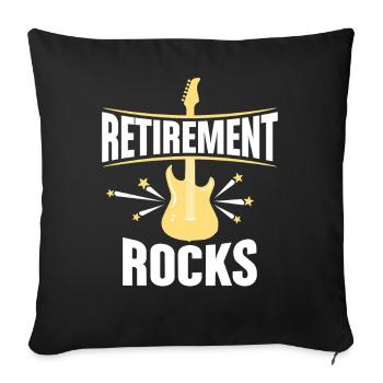 Retirement Rocks Guitar Lover Art Tee - Sofa pillowcase 17,3'' x 17,3'' (45 x 45 cm) - black - Front