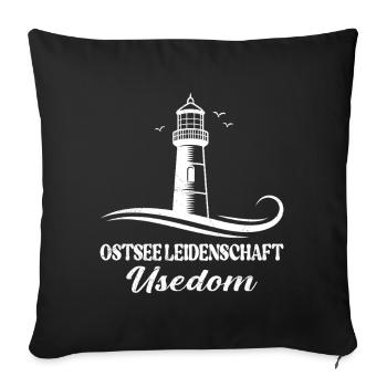 Vacances à Usedom MER BALTIQUE PASSION USEDOM Drôle - Housse de coussin décorative 45 x 45 cm - noir - Devant