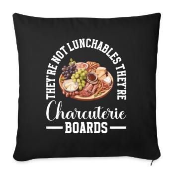 Charcuterie Tablette d’ardoise au fromage Sanglier - Housse de coussin décorative 45 x 45 cm - noir - Devant
