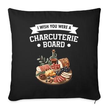  Charcuterie Board Meat Cheese Lover Food - Sofa pillowcase 17,3'' x 17,3'' (45 x 45 cm) - black - Front