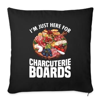 Fabrication de plateau de charcuterie, plateau de fromages ardoise - Housse de coussin décorative 45 x 45 cm - noir - Devant