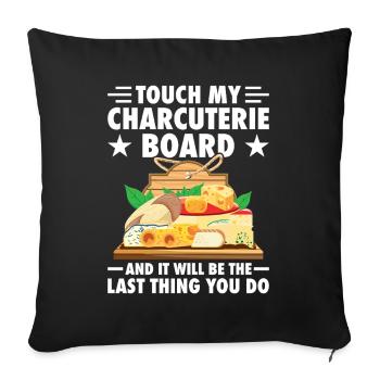 Charcuterie-Brett mit Deckel Käsefleisch-Charcuterie - Sofakissenbezug 45 x 45 cm - Schwarz - Vorne