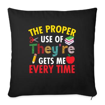  English Language Arts Teacher School Supplies ELA - Sofa pillowcase 17,3'' x 17,3'' (45 x 45 cm) - black - Front