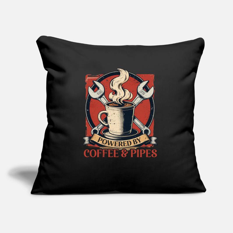 Pipelayers Powered By Coffee & Pipes Sofa pillowcase 17,3'' x 17,3'' (45 x 45 cm)