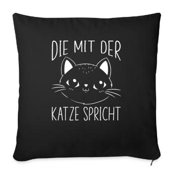 Cat Mom Gift Cat Mom Cat Lover - Sofa pillowcase 17,3'' x 17,3'' (45 x 45 cm) - black - Front