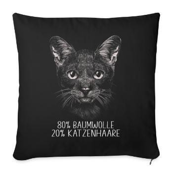 Dictons de chats Cadeau de chat propriétaire de chat - Housse de coussin décorative 45 x 45 cm - noir - Devant